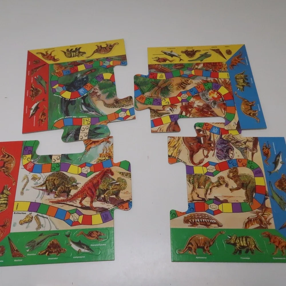 Vintage Dinosaurs and Things Puzzle Board Game Vintage Unpunched Aristoplay